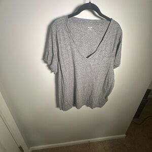 Madewell Heather Gray V Neck Tee 1X